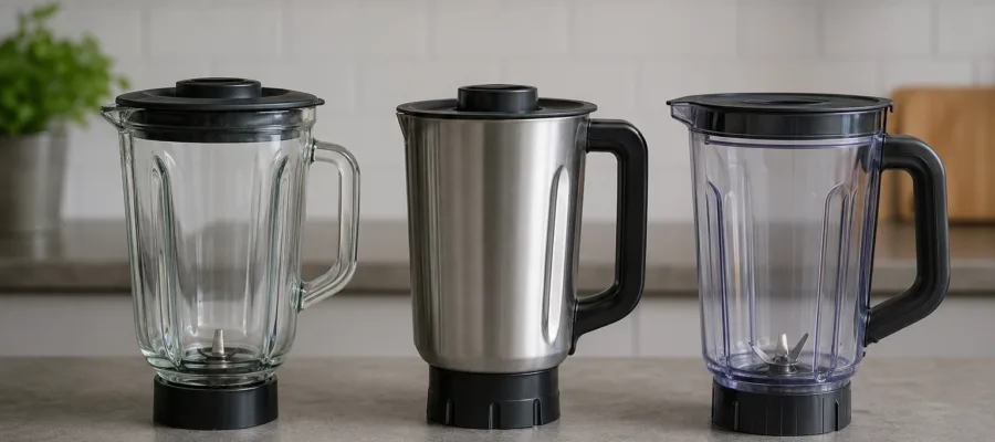 Standmixer Aufsatz- und Behaeltertypen erklaert: Glas, Edelstahl und Kunststoff