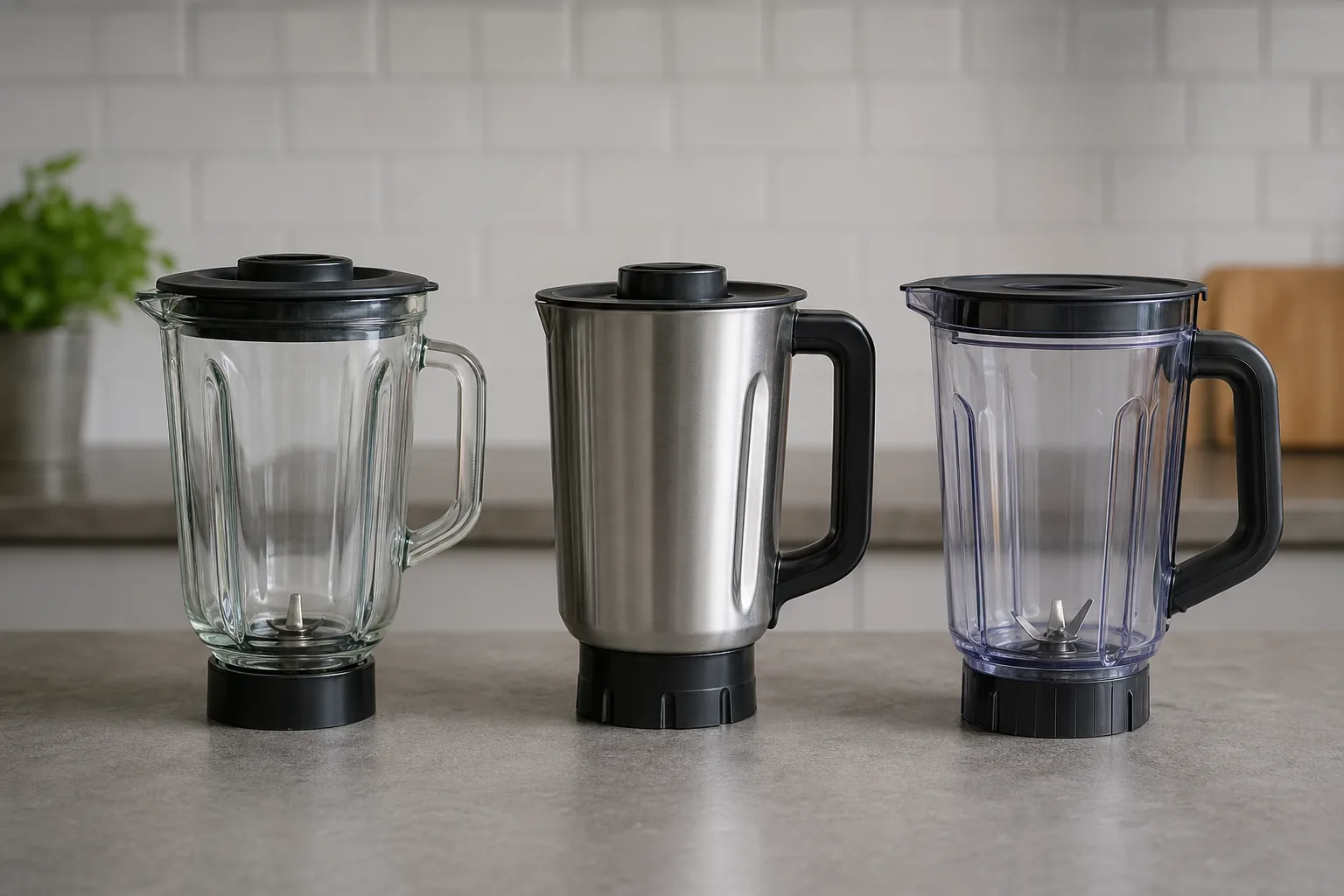 Standmixer Aufsatz- und Behaeltertypen erklaert: Glas, Edelstahl und Kunststoff